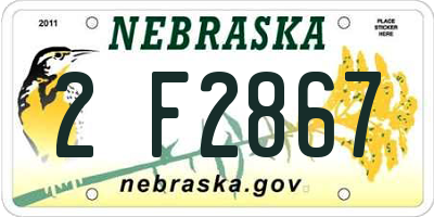 NE license plate 2F2867