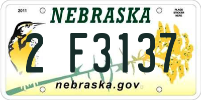 NE license plate 2F3137