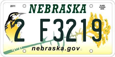 NE license plate 2F3219