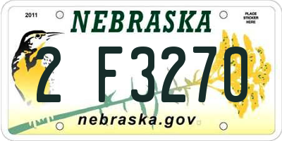 NE license plate 2F3270