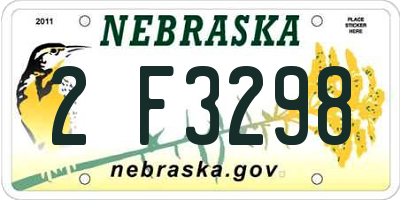 NE license plate 2F3298