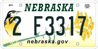 NE license plate 2F3317