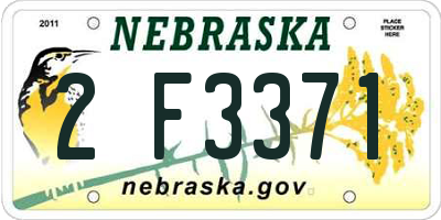 NE license plate 2F3371