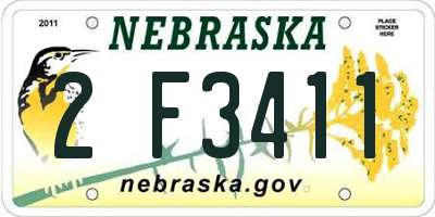 NE license plate 2F3411