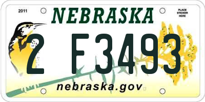 NE license plate 2F3493