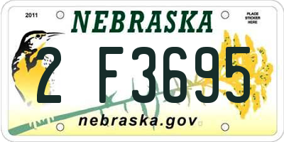 NE license plate 2F3695