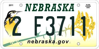 NE license plate 2F3711