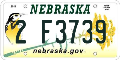 NE license plate 2F3739