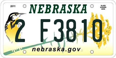 NE license plate 2F3810