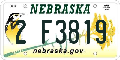 NE license plate 2F3819