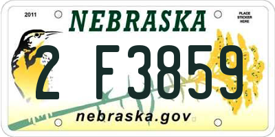 NE license plate 2F3859