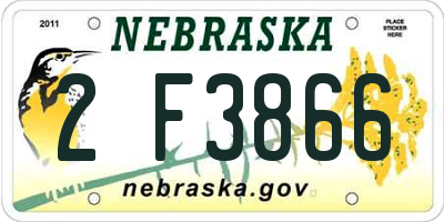 NE license plate 2F3866