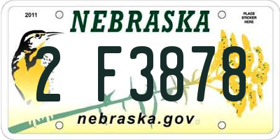 NE license plate 2F3878
