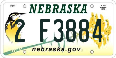 NE license plate 2F3884