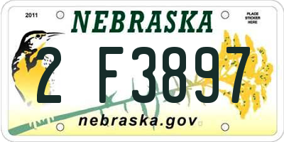 NE license plate 2F3897