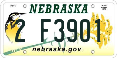 NE license plate 2F3901