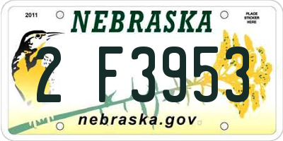 NE license plate 2F3953