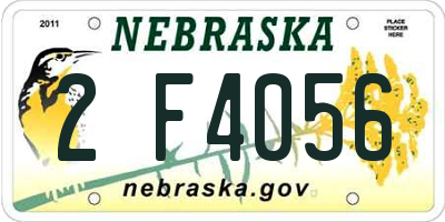 NE license plate 2F4056
