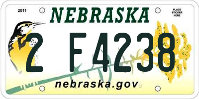 NE license plate 2F4238