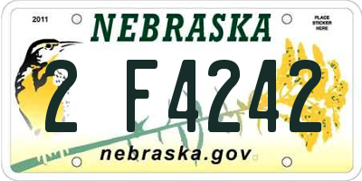 NE license plate 2F4242