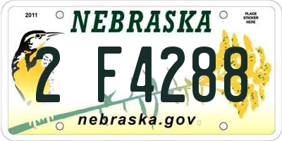 NE license plate 2F4288