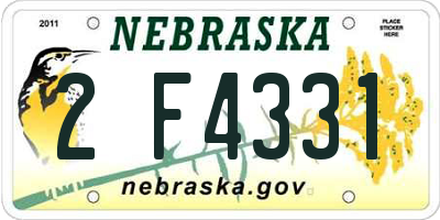NE license plate 2F4331