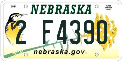 NE license plate 2F4390
