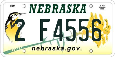 NE license plate 2F4556