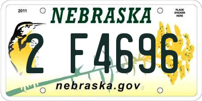 NE license plate 2F4696