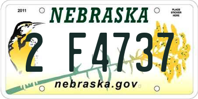 NE license plate 2F4737
