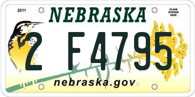 NE license plate 2F4795