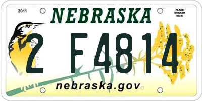 NE license plate 2F4814