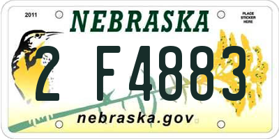 NE license plate 2F4883