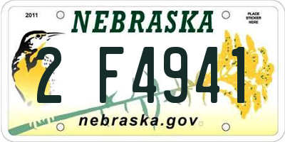 NE license plate 2F4941