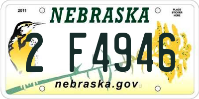 NE license plate 2F4946