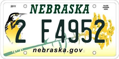 NE license plate 2F4952