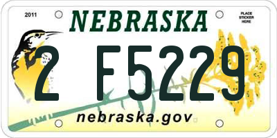 NE license plate 2F5229