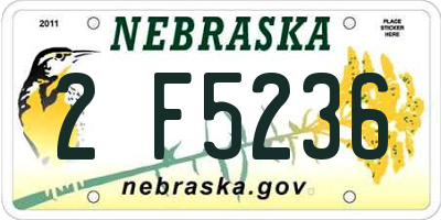 NE license plate 2F5236