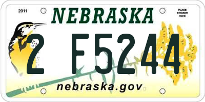 NE license plate 2F5244