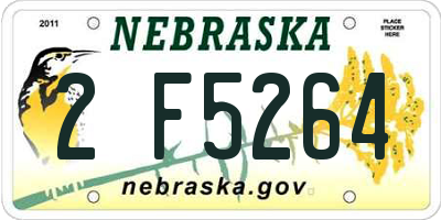 NE license plate 2F5264
