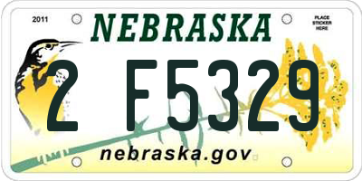 NE license plate 2F5329