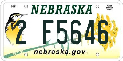 NE license plate 2F5646