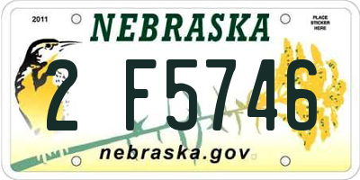 NE license plate 2F5746