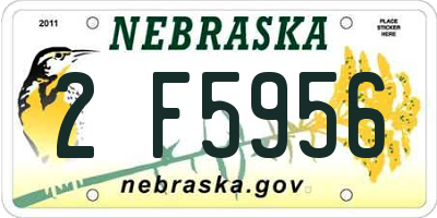 NE license plate 2F5956