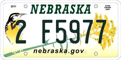 NE license plate 2F5977
