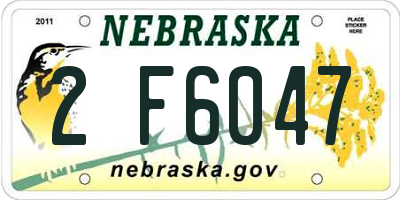 NE license plate 2F6047
