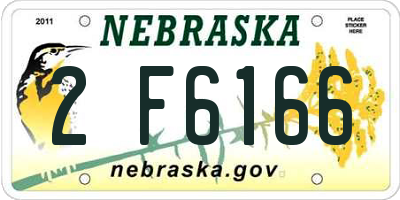 NE license plate 2F6166