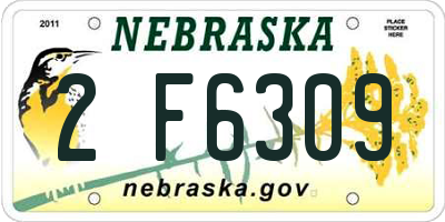 NE license plate 2F6309