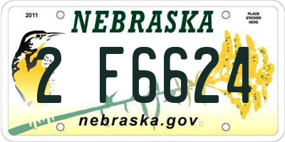 NE license plate 2F6624