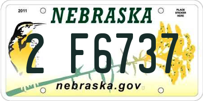 NE license plate 2F6737